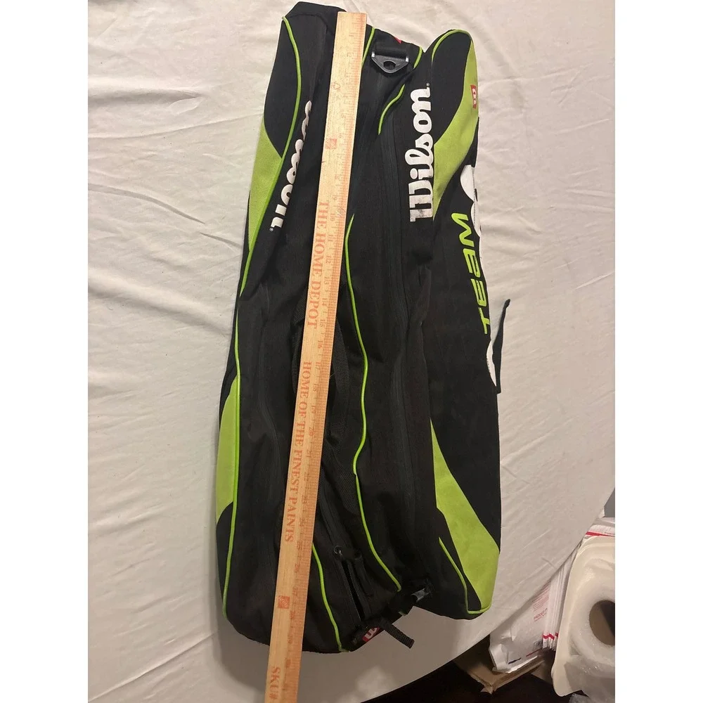 Wilson Team Tennis Racket Bag Unisex OS Black Lime Green  Backpack Strap
